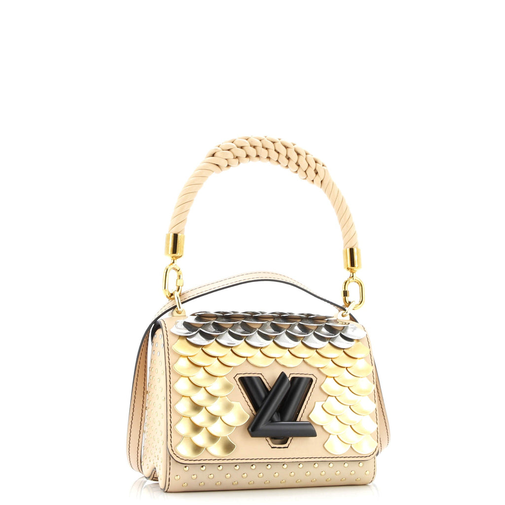Braided Handle Twist Bag Embellished Leather PM