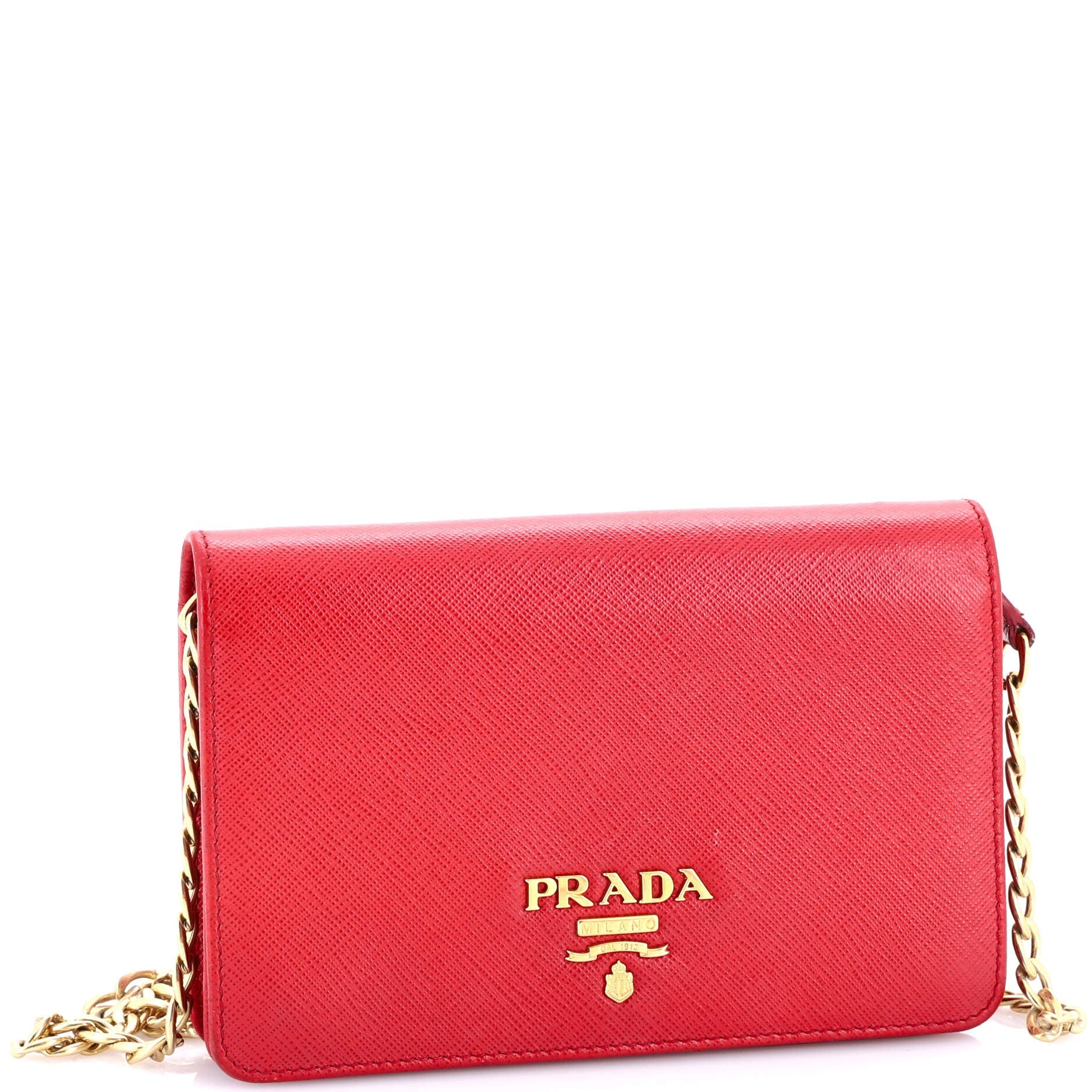 Chain Wallet Crossbody Saffiano Leather