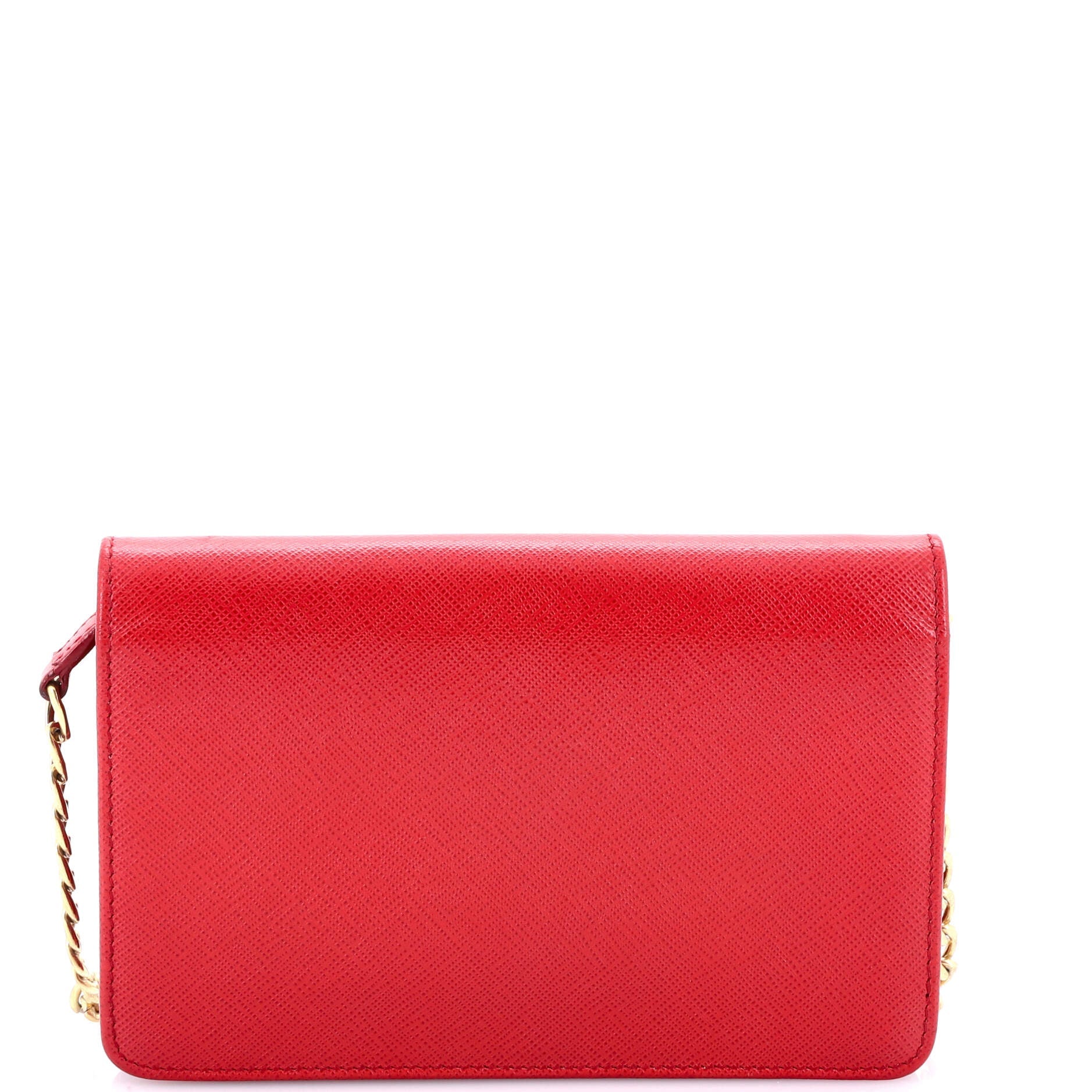 Chain Wallet Crossbody Saffiano Leather