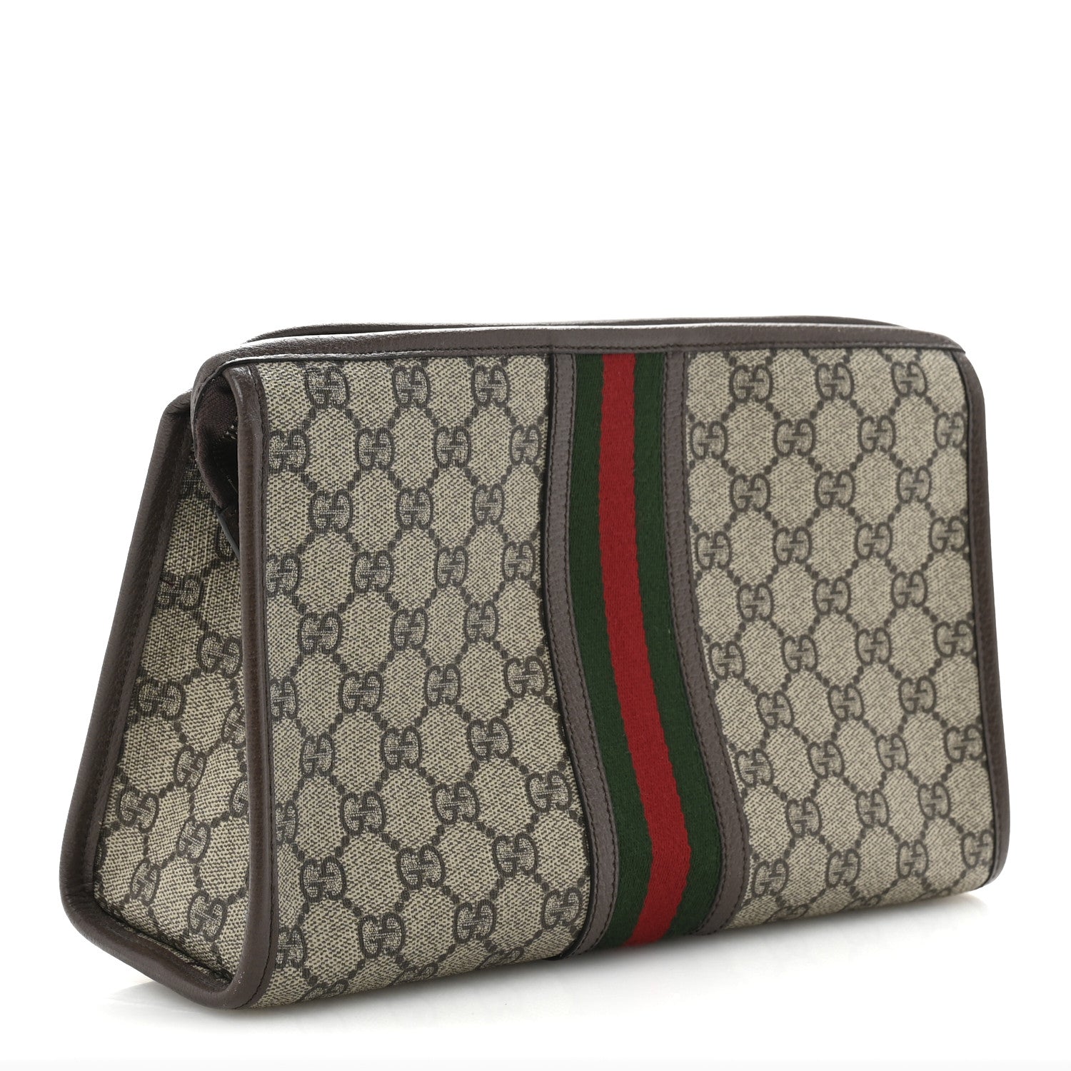 GG Supreme Monogram Web Ophidia GG Toiletry Case Beige New Acero
