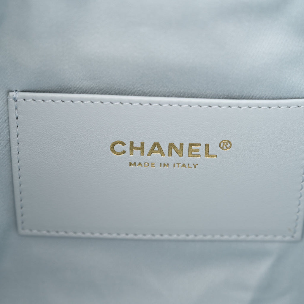Caviar Quilted Small Chanel 25 Handbag Light Blue