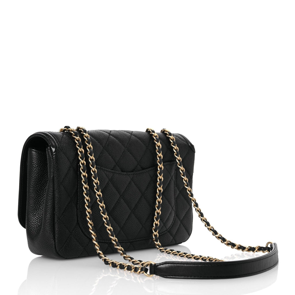 Caviar Quilted Small CC Filigree Flap Black