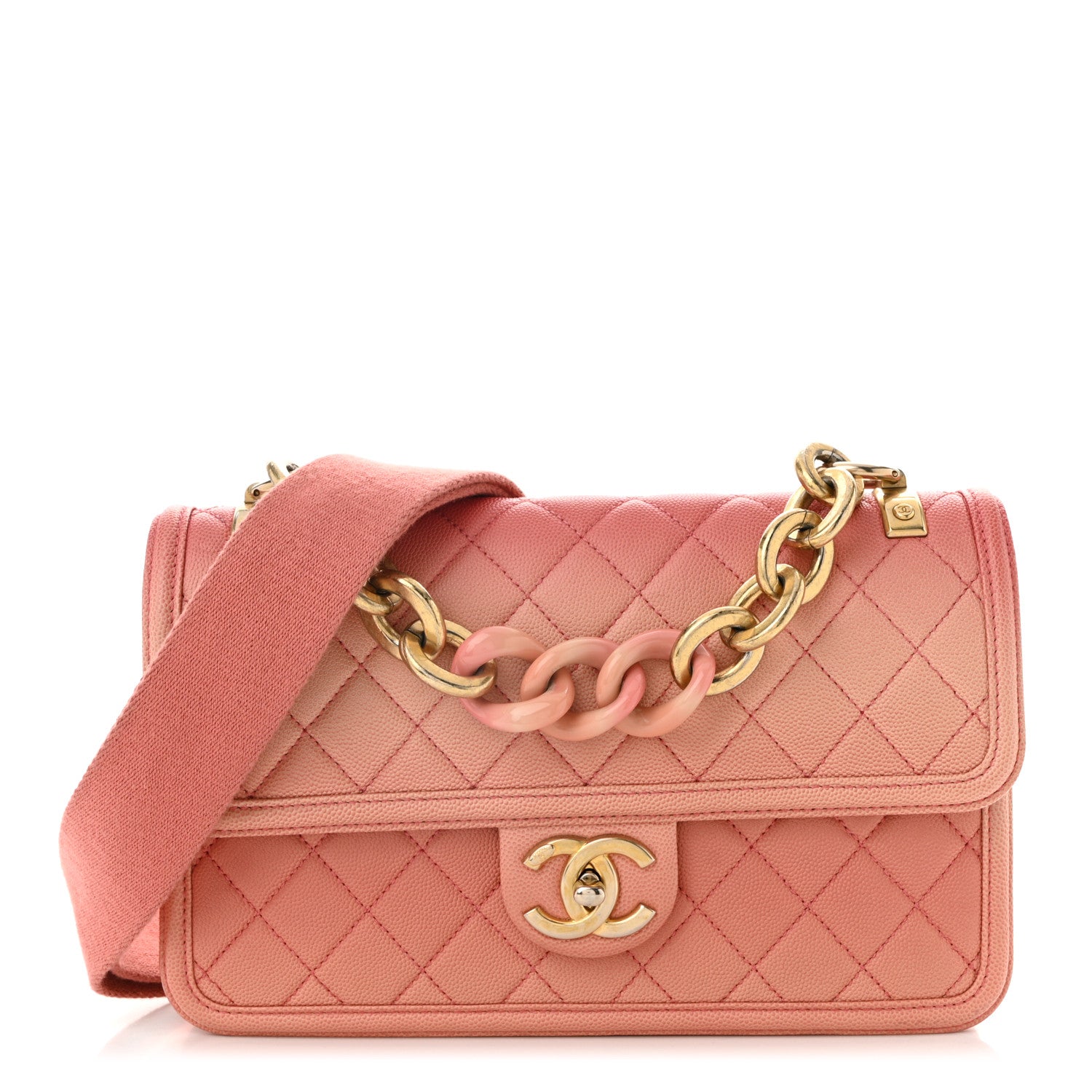 Caviar Quilted Medium Sunset On The Sea Flap Coral