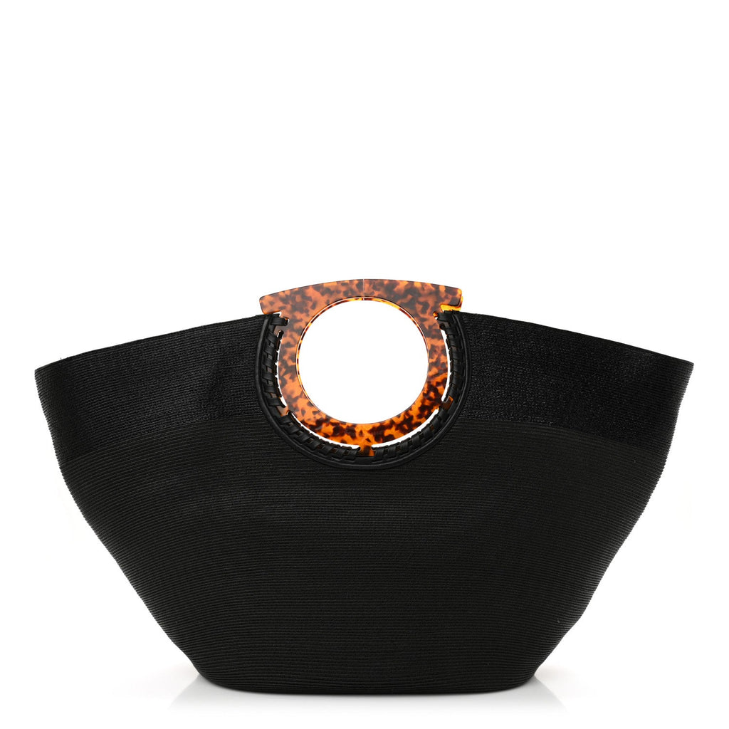 Straw Maia Gancini Rascello Tote Black