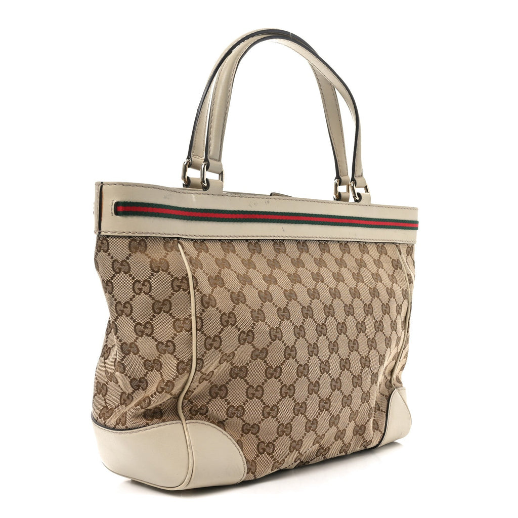 Monogram Web Medium Mayfair Tote Off White