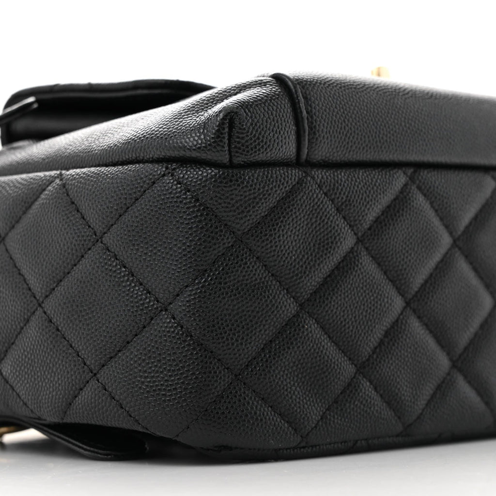 Caviar Quilted Medium Zip Around Backpack Black