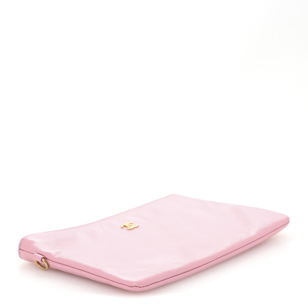 Shiny Calfskin Chanel 22 Removable Pouch Pink