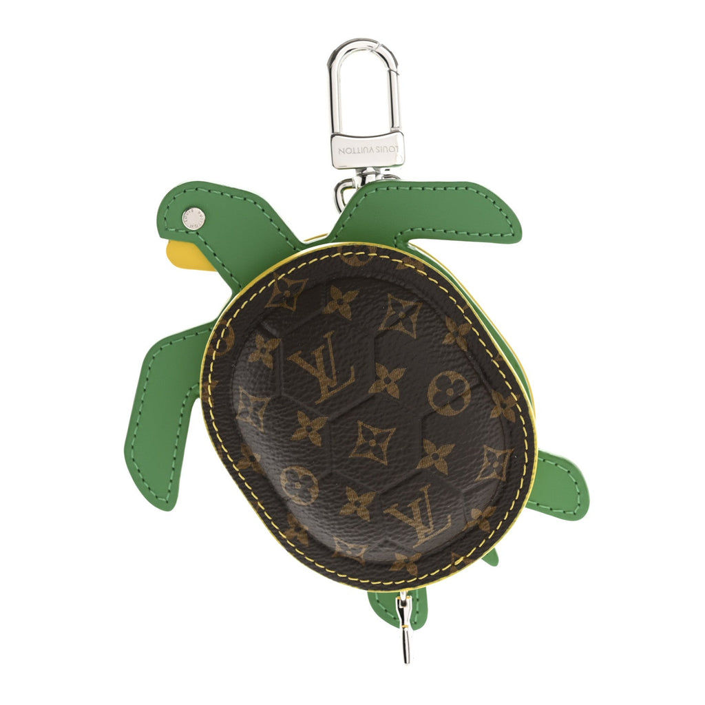 Monogram Calfskin LV Turtle Pouch Bag Charm Brown