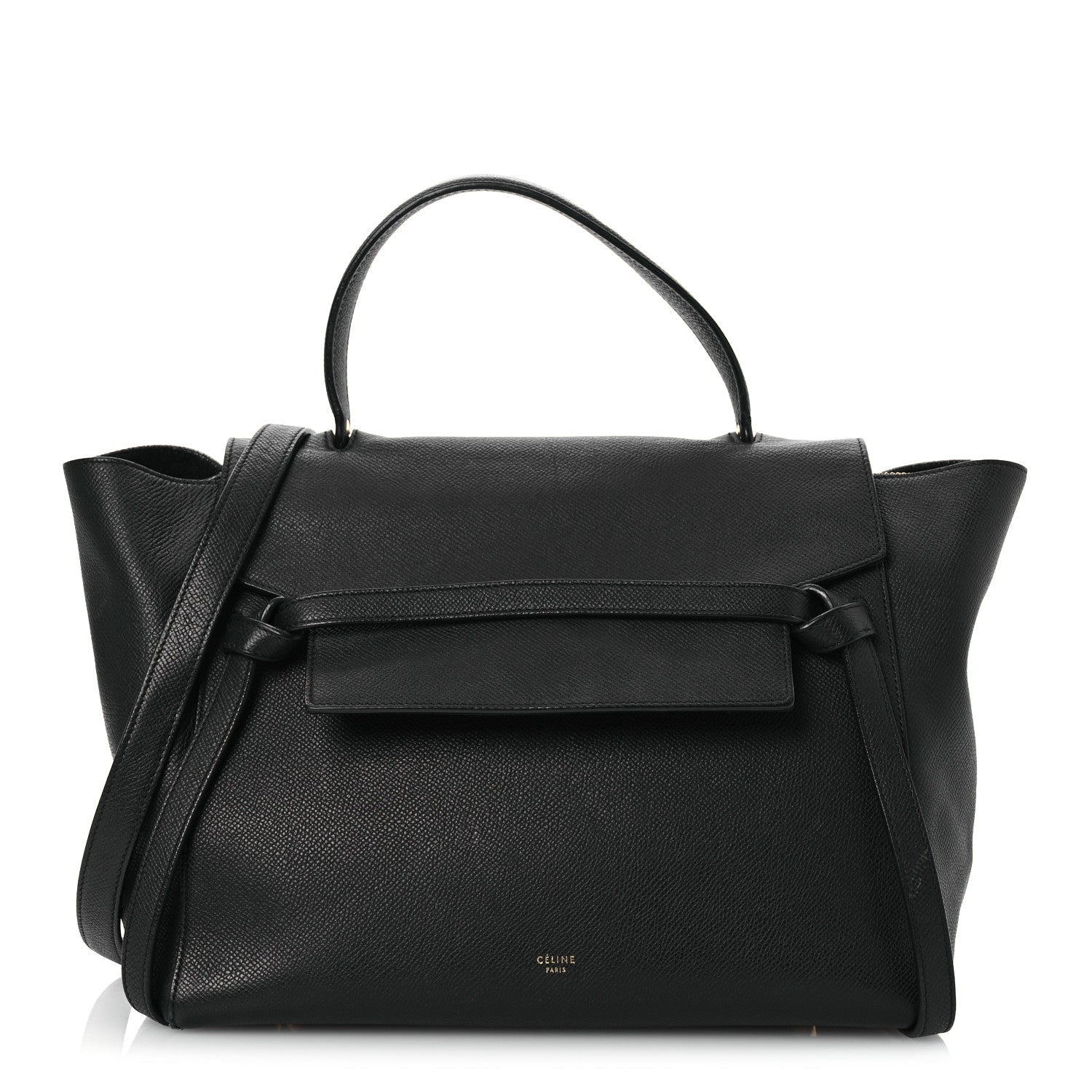 Grained Calfskin Mini Belt Bag Black