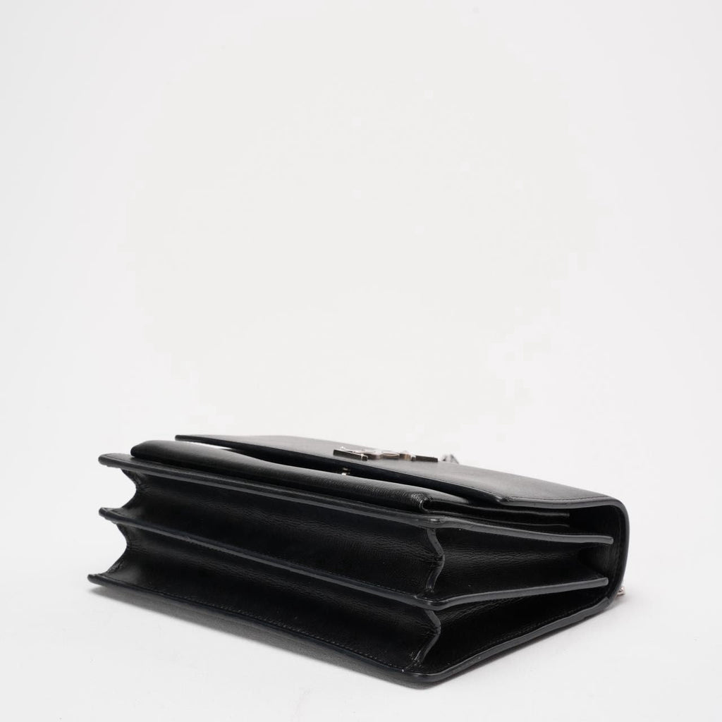 Saint Laurent Black Calfskin Medium Monogram Sunset