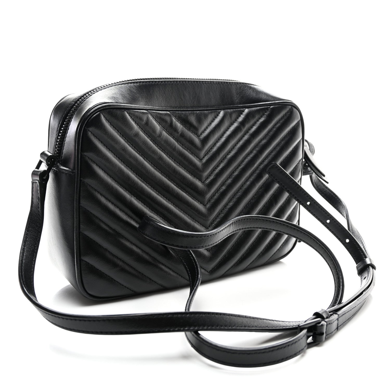 Calfskin Matelasse Monogram Monochrome Lou Camera Bag Black