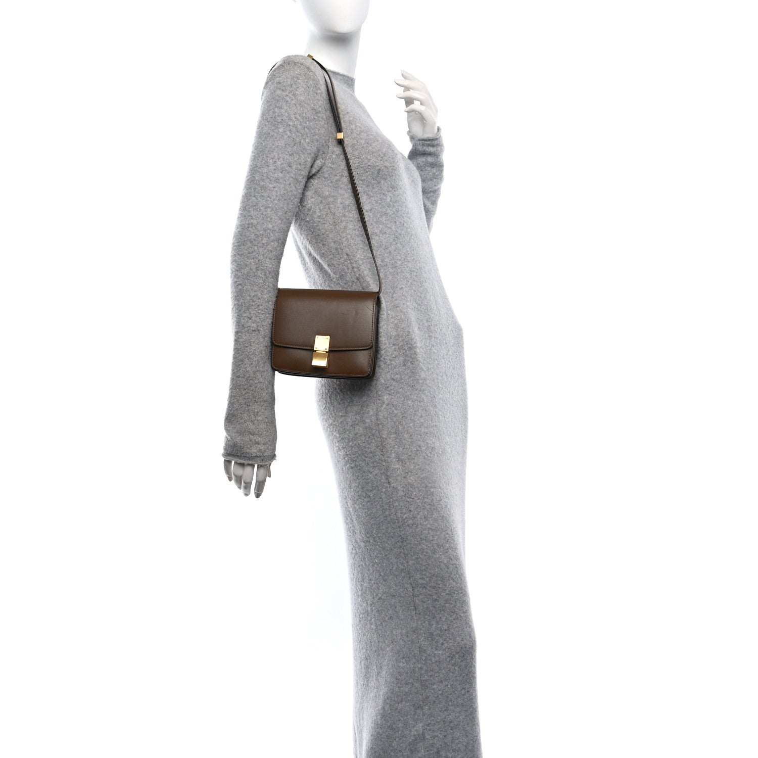 Smooth Calfskin Small Classic Box Flap Bag Camel