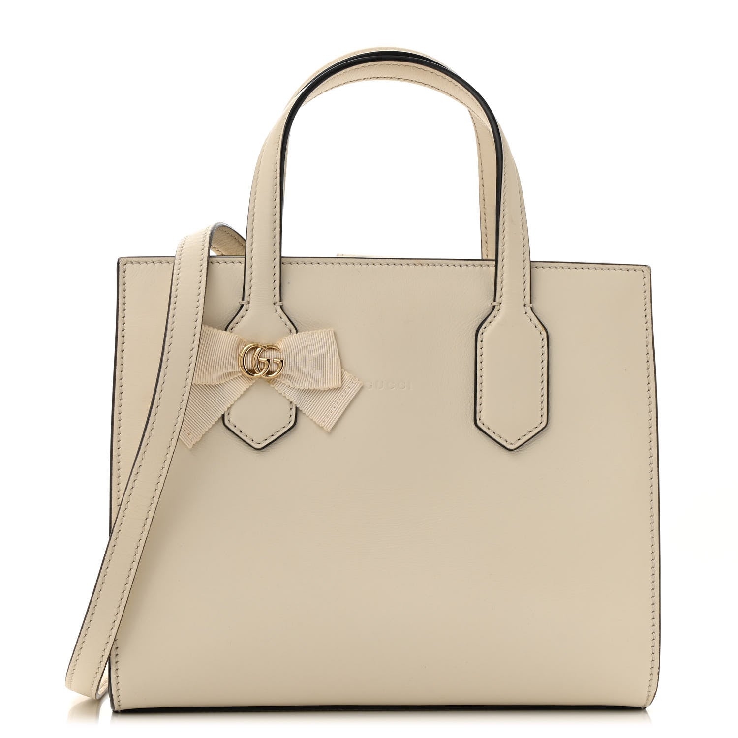Calfskin Marmont Ribbon Top Handle Bag White