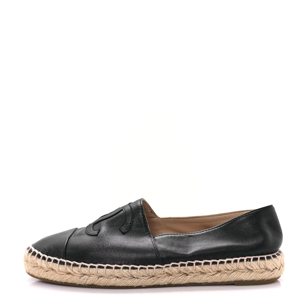 Lambskin CC Espadrilles 39 Black