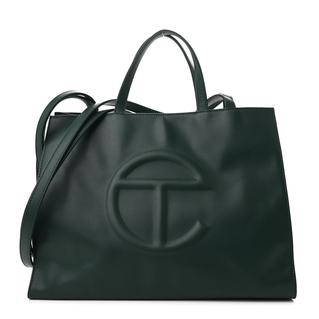 Vegan Leather Medium Shopping Bag Dark Olive