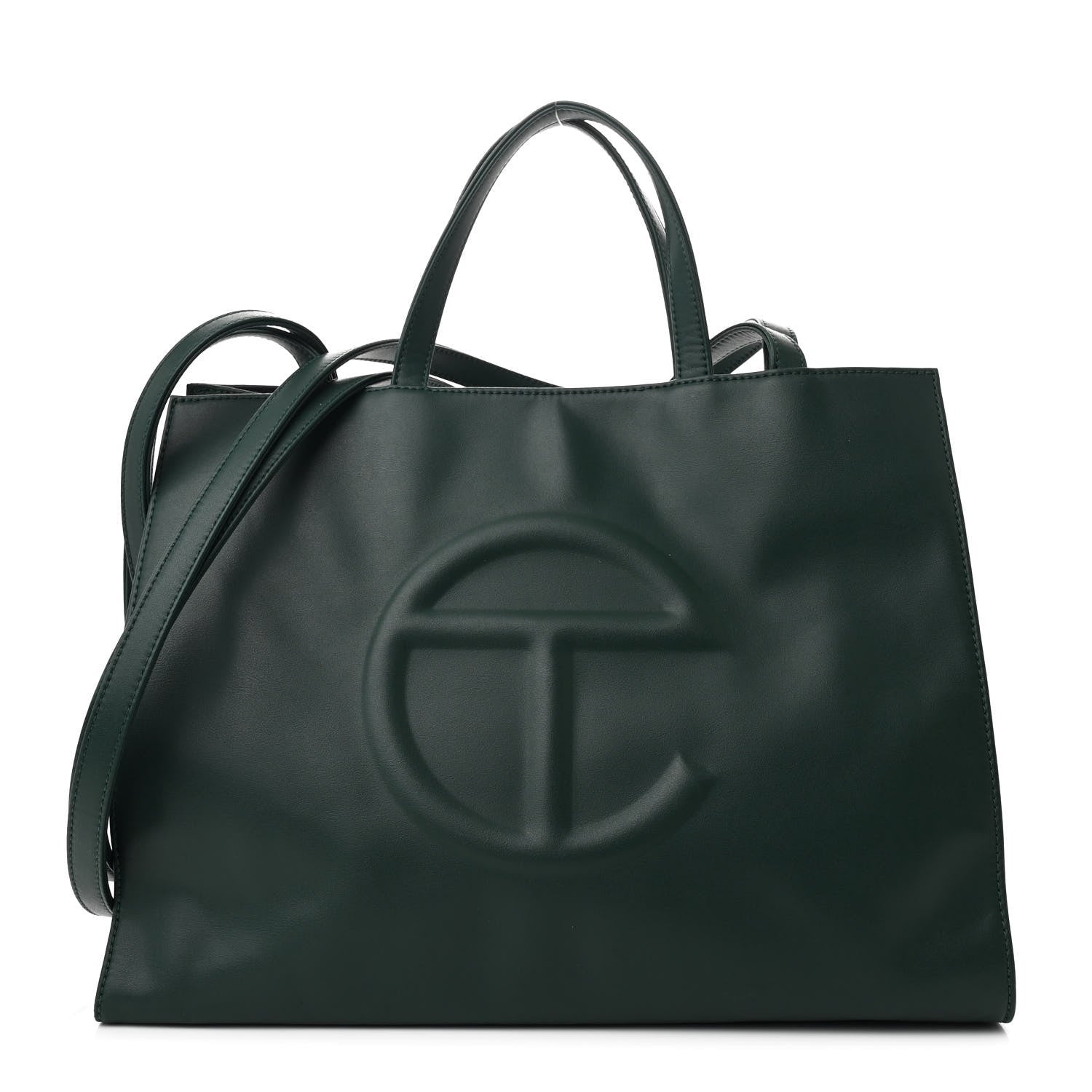Vegan Leather Medium Shopping Bag Dark Olive