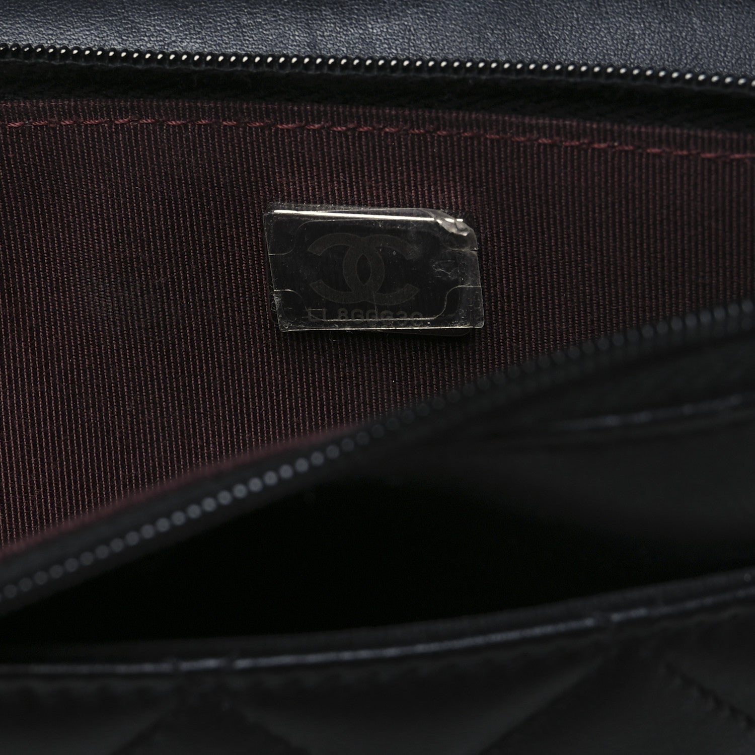 Lambskin Quilted Wallet On Chain WOC Black