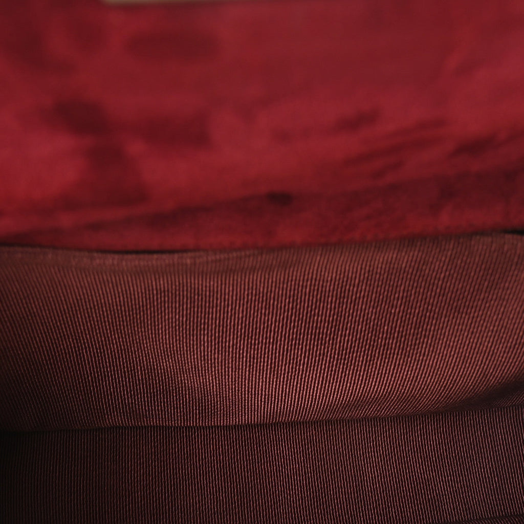 Suede Chocolate Bar Mademoiselle Flap Dark Red