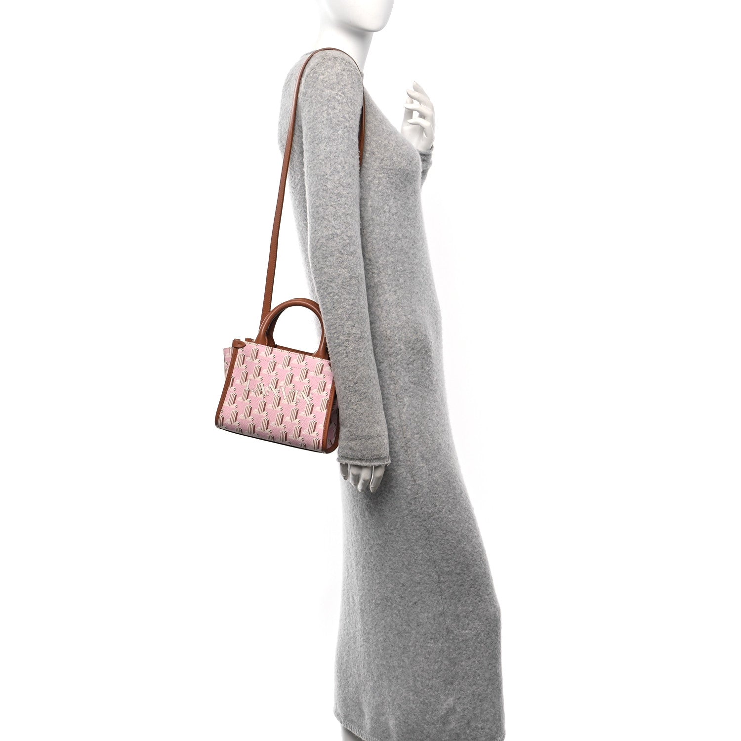 Calfskin Canvas 3D JL Printed Nano In & Out Tote Pink