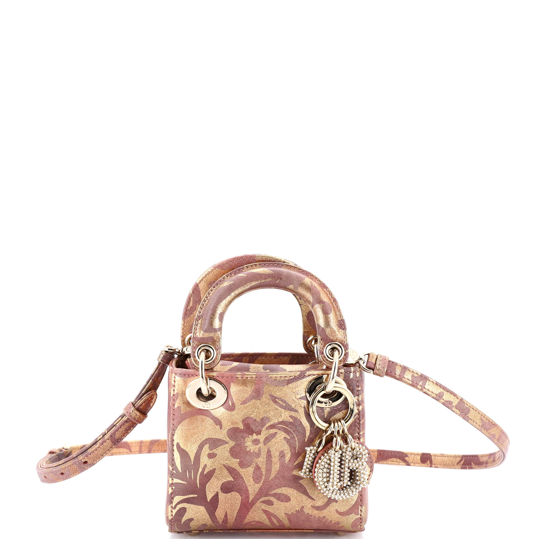 Lady Dior Bag Painted Leather with Faux Pearl Charms Micro
