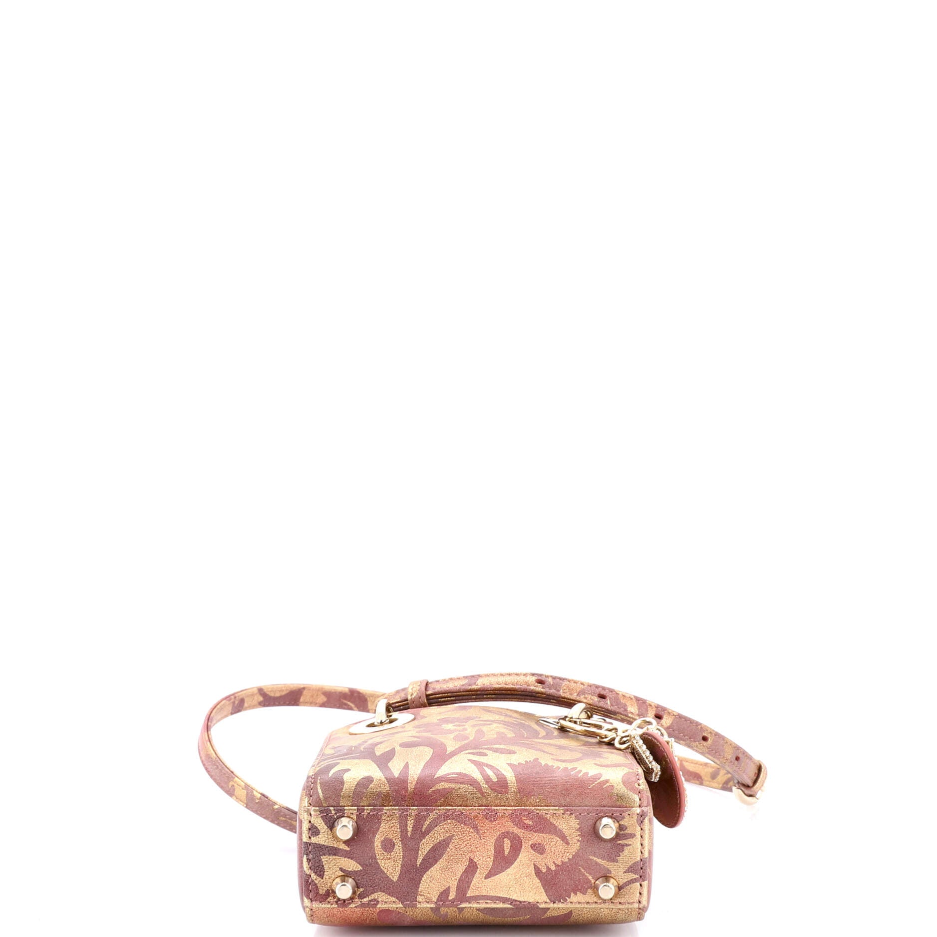 Lady Dior Bag Painted Leather with Faux Pearl Charms Micro