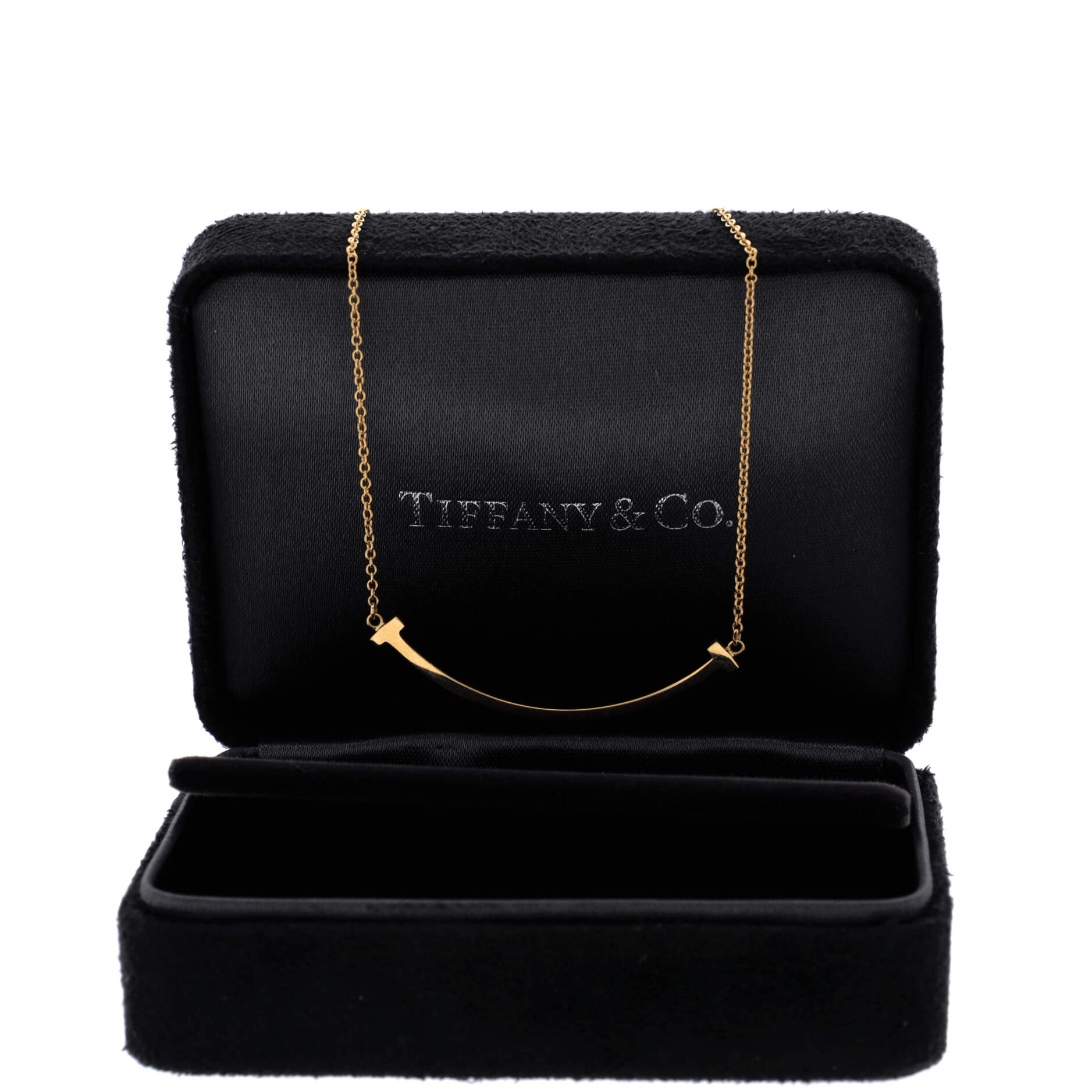 T Smile Pendant Necklace 18K Yellow Gold Small