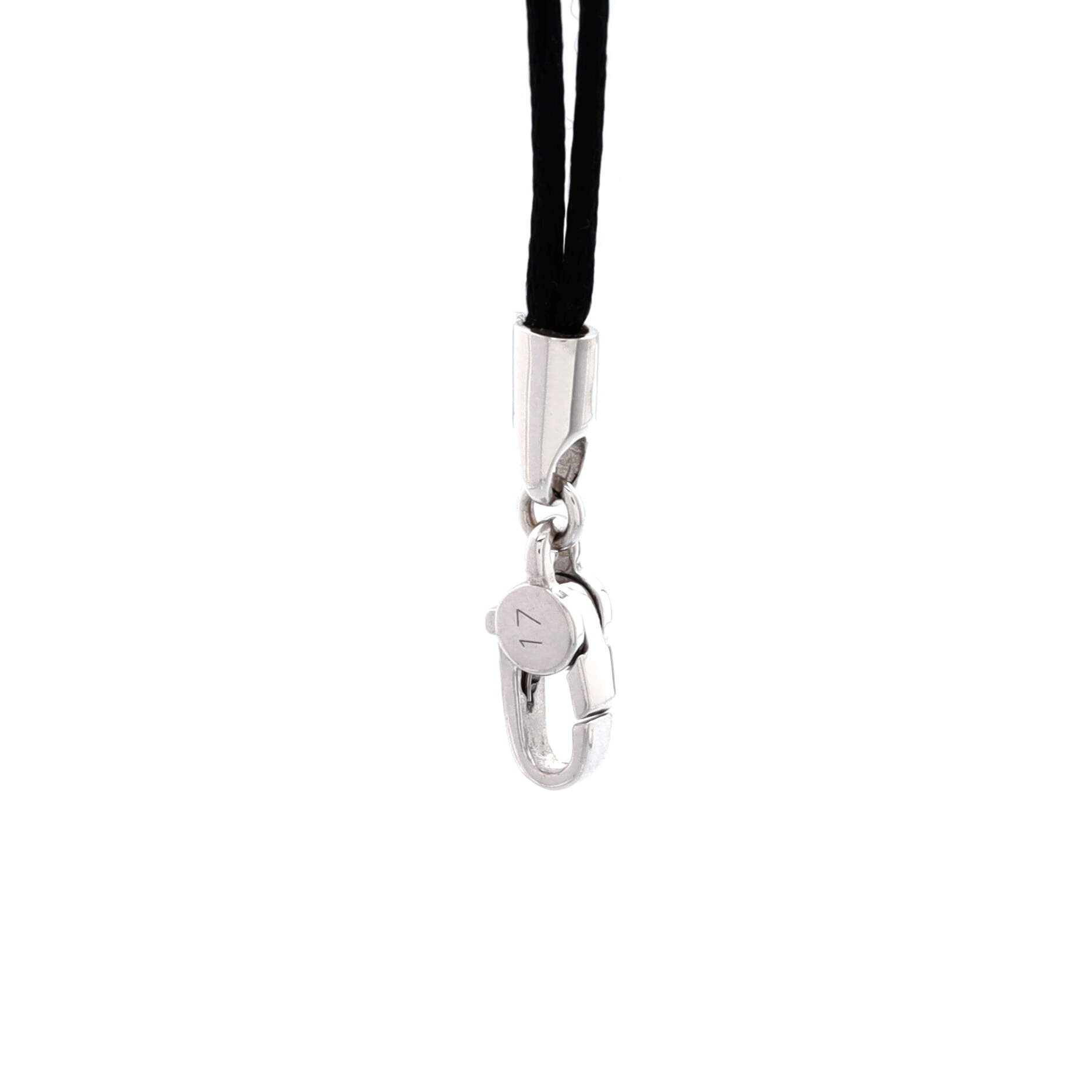Cross Bracelet Silk Cord with 18K White Gold and Diamonds XS