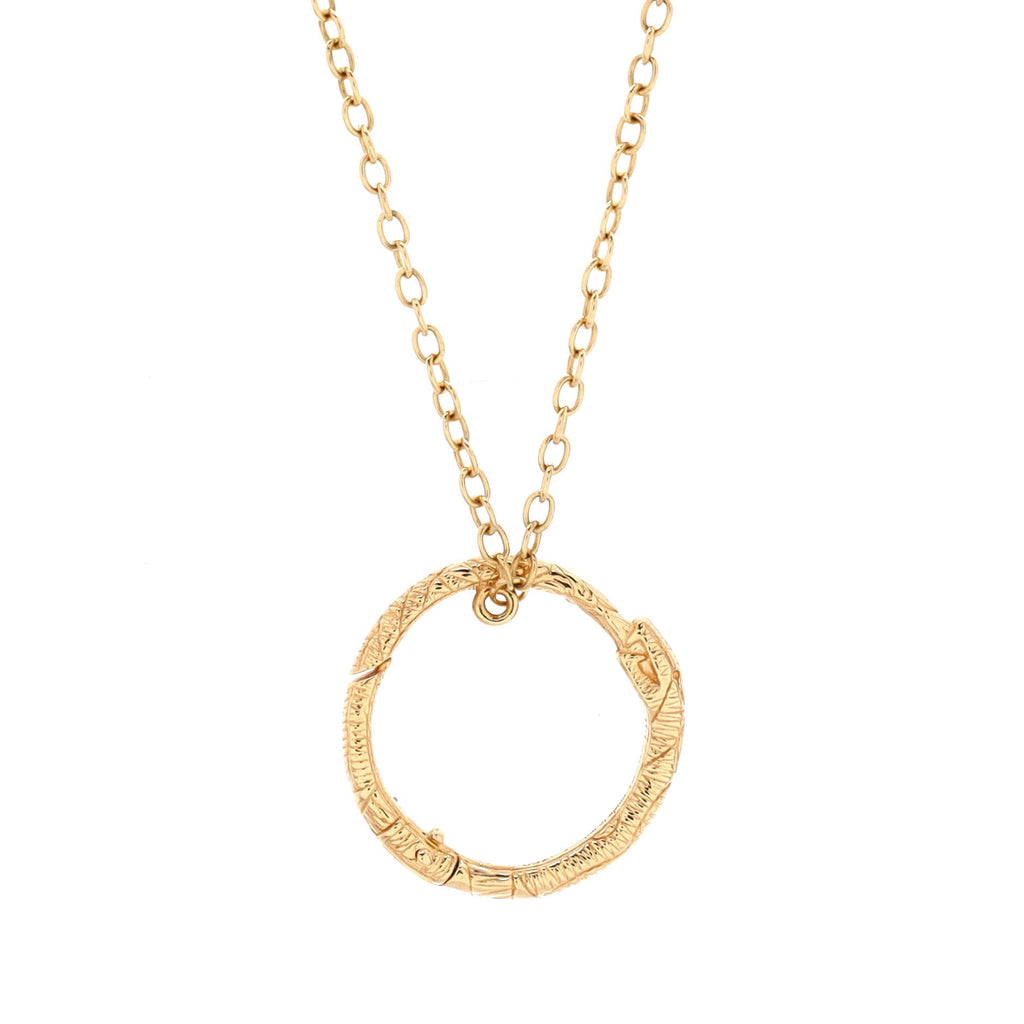 Ouroboros Pendant Necklace 18K Yellow Gold