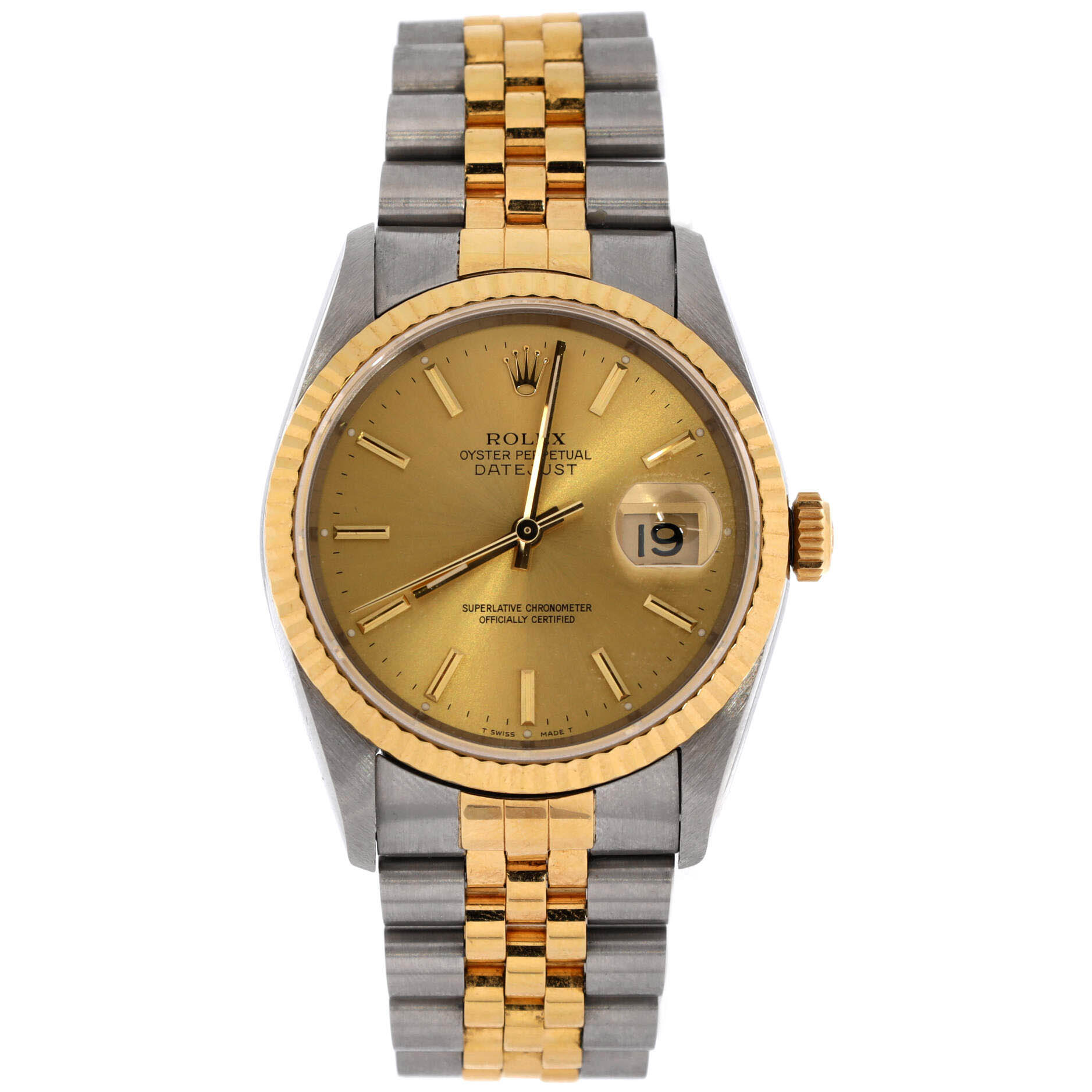 Oyster Perpetual Datejust Automatic Watch Stainless Steel and Yellow Gold 36