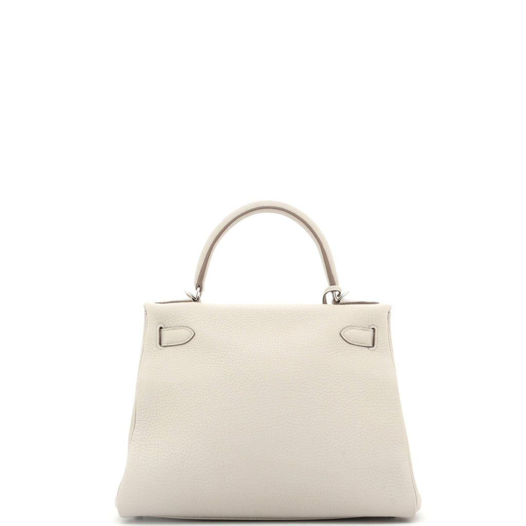 Kelly Handbag Light Clemence with Palladium Hardware 28