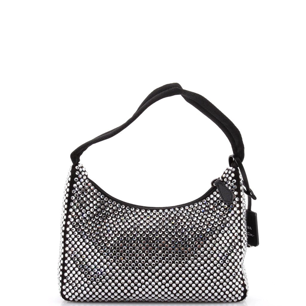 Re-Edition 2000 Hobo Crystal Embellished Satin Mini