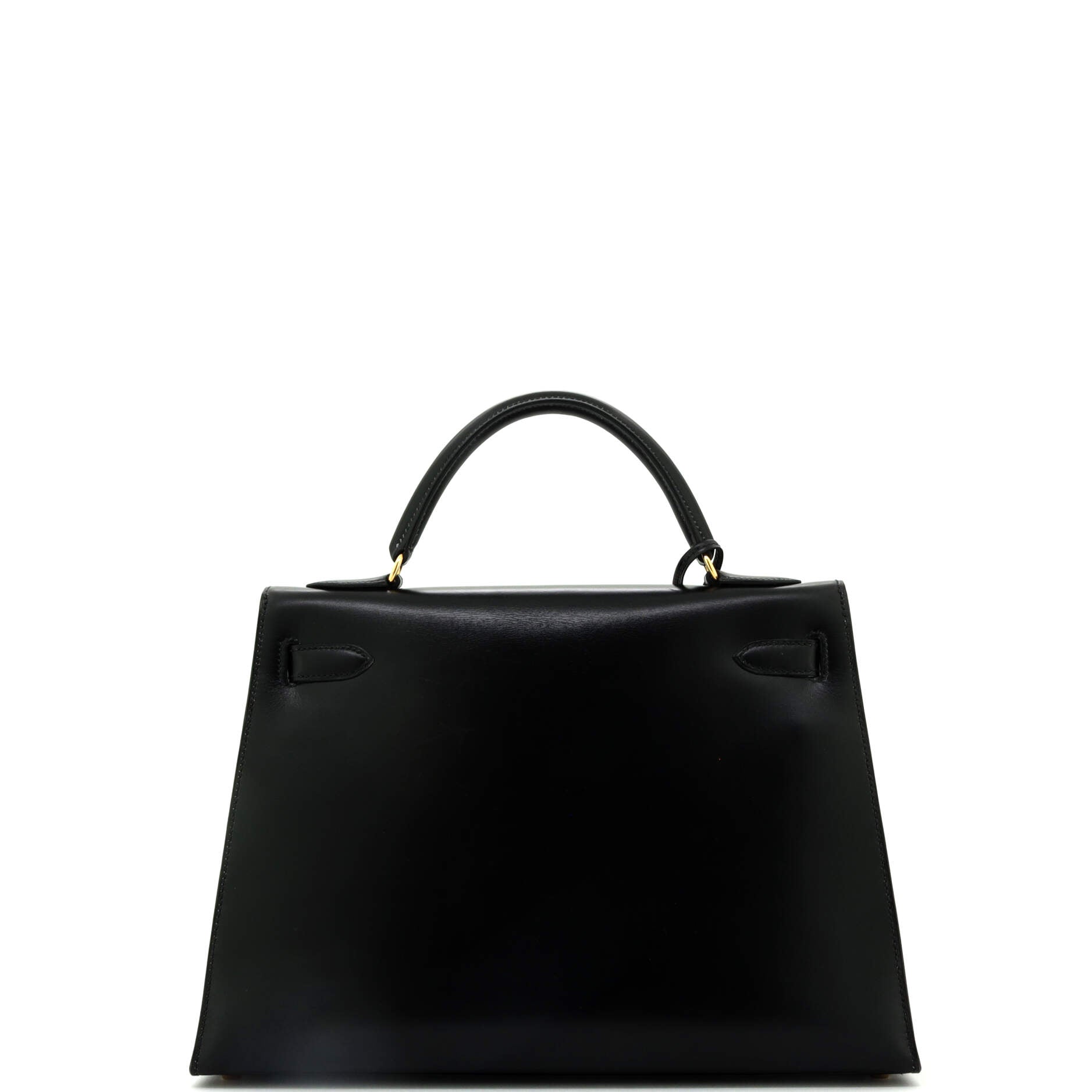 Kelly Handbag Noir Box Calf with Gold Hardware 32