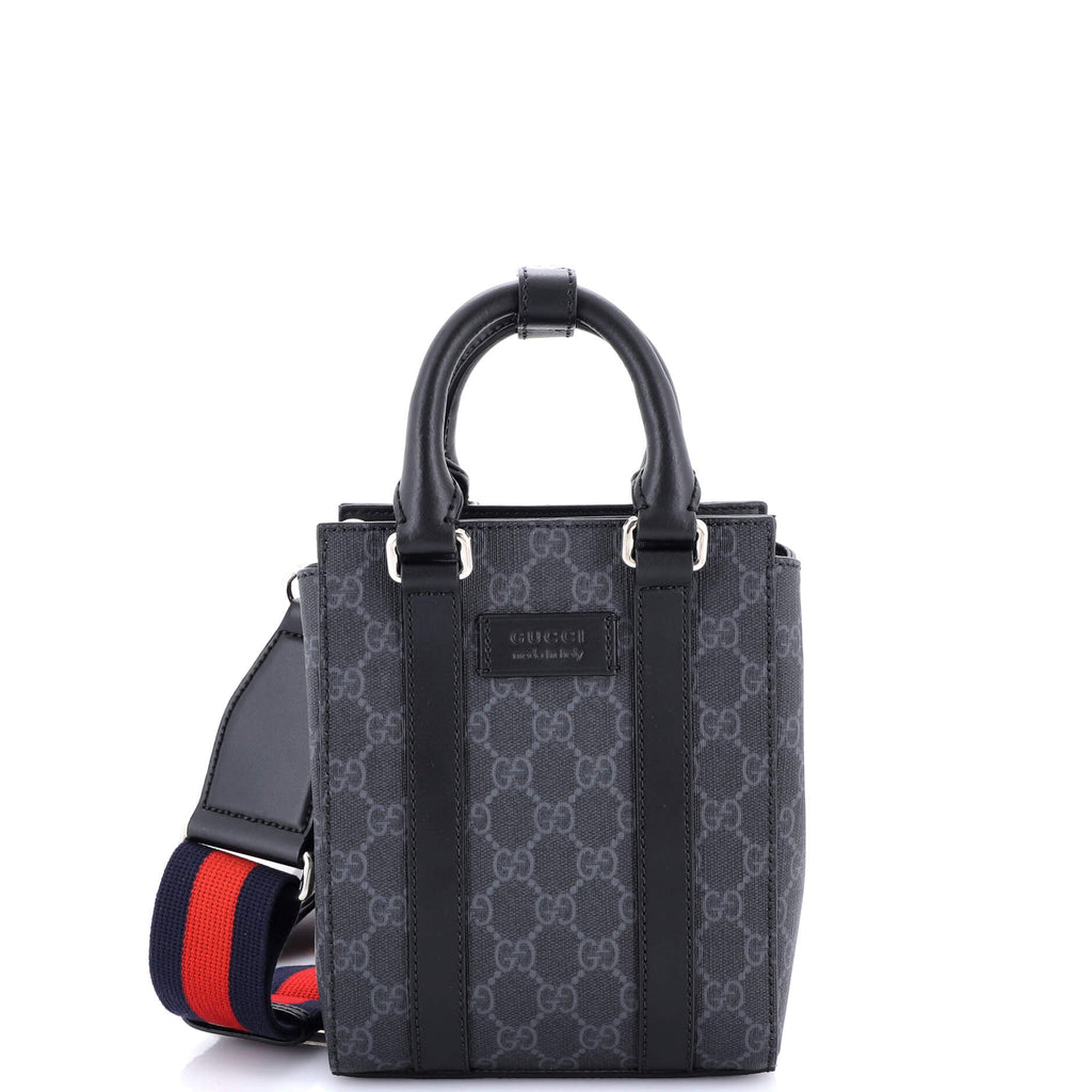 Convertible Web Open Tote GG Coated Canvas Mini