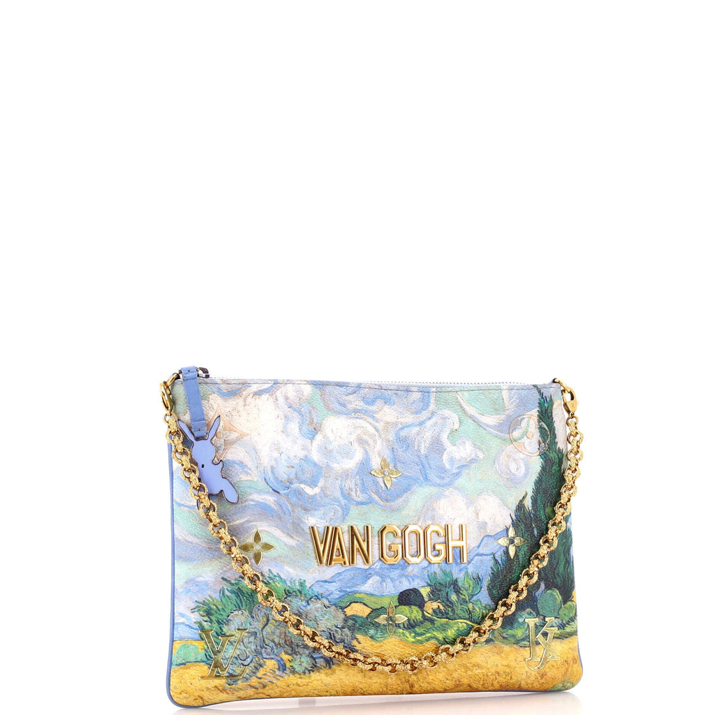 Pochette Clutch Limited Edition Jeff Koons Van Gogh Print Canvas