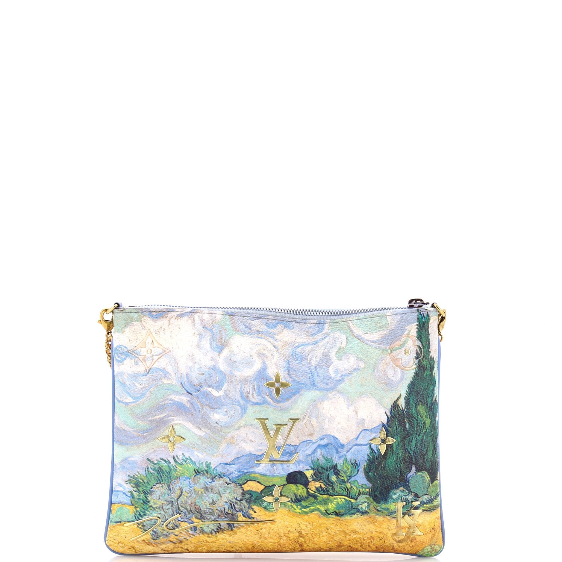 Pochette Clutch Limited Edition Jeff Koons Van Gogh Print Canvas