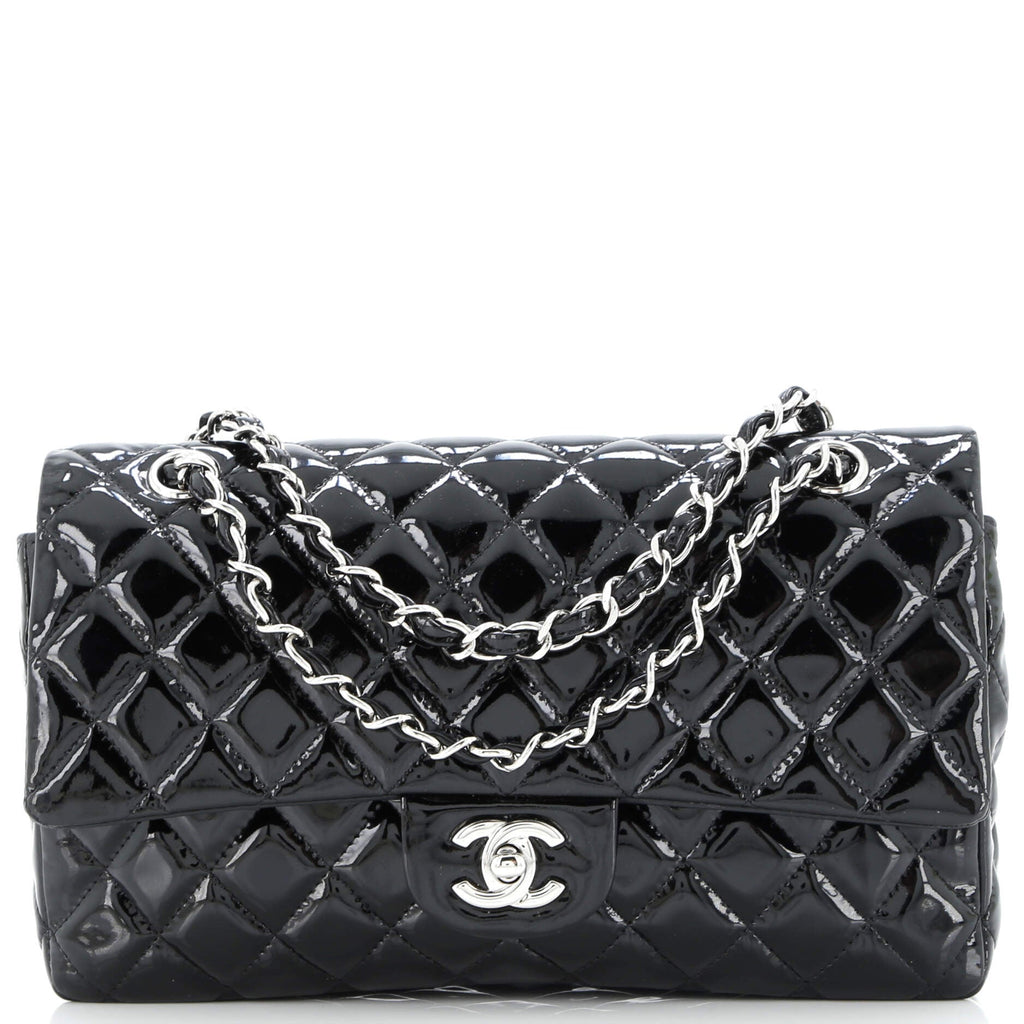 Classic Double Flap Bag Quilted Patent Medium