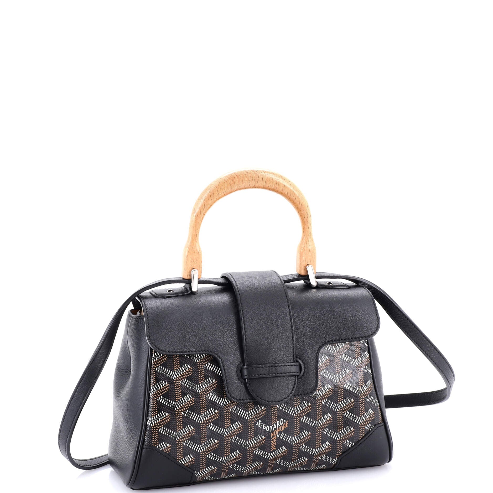 Saigon Top Handle Bag Coated Canvas with Leather Mini
