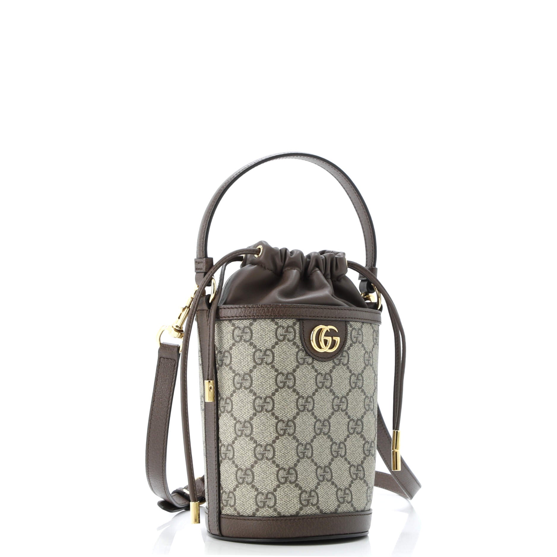 Ophidia Top Handle Bucket Bag GG Coated Canvas with Leather Mini