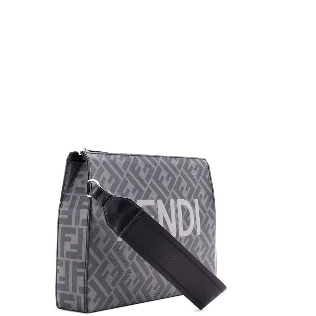 Logo Wristlet Clutch Zucca Coated Canvas Medium