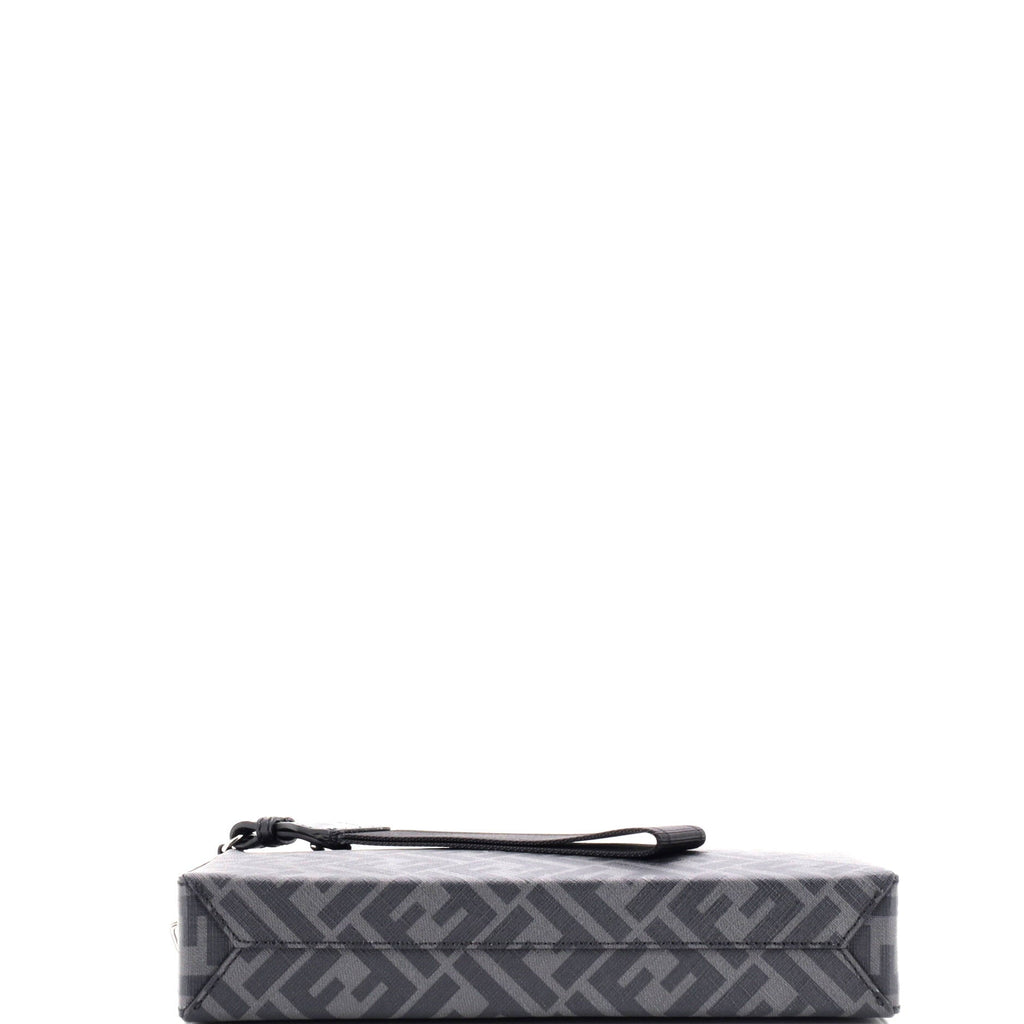 Logo Wristlet Clutch Zucca Coated Canvas Medium