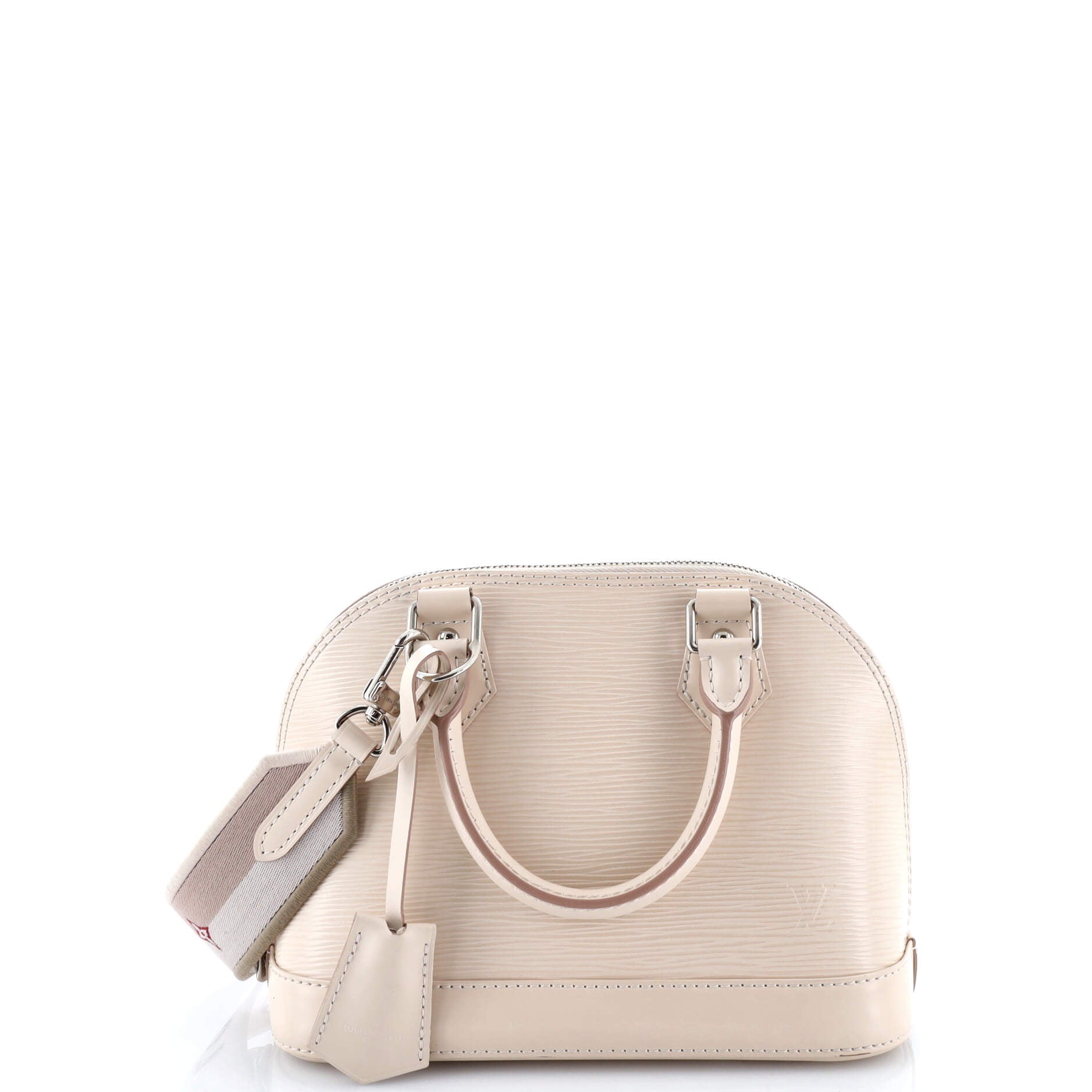 Alma Handbag Epi Leather with Logo Jacquard Strap BB