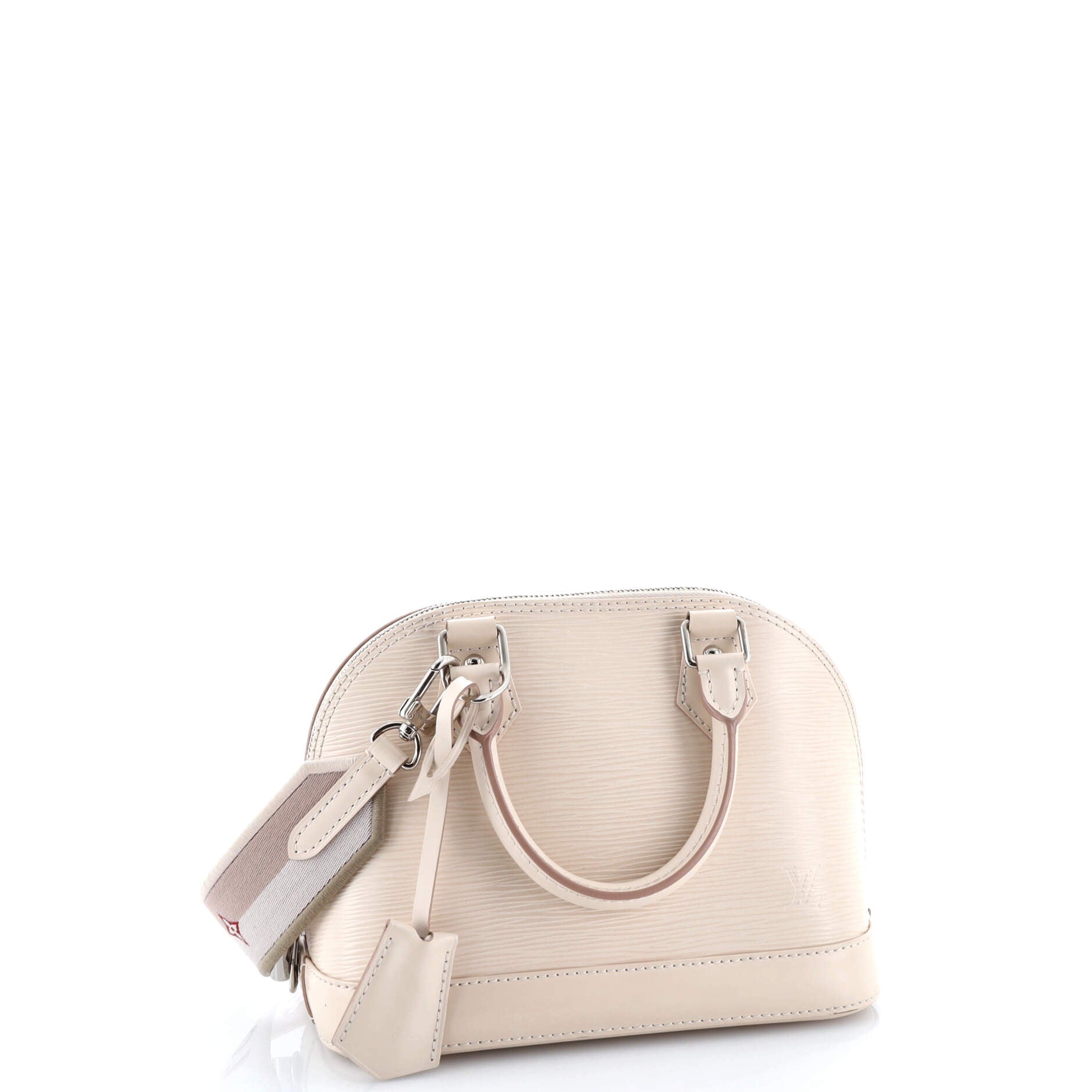 Alma Handbag Epi Leather with Logo Jacquard Strap BB