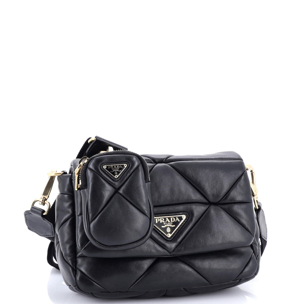 System Flap Shoulder Bag Quilted Nappa Leather Small