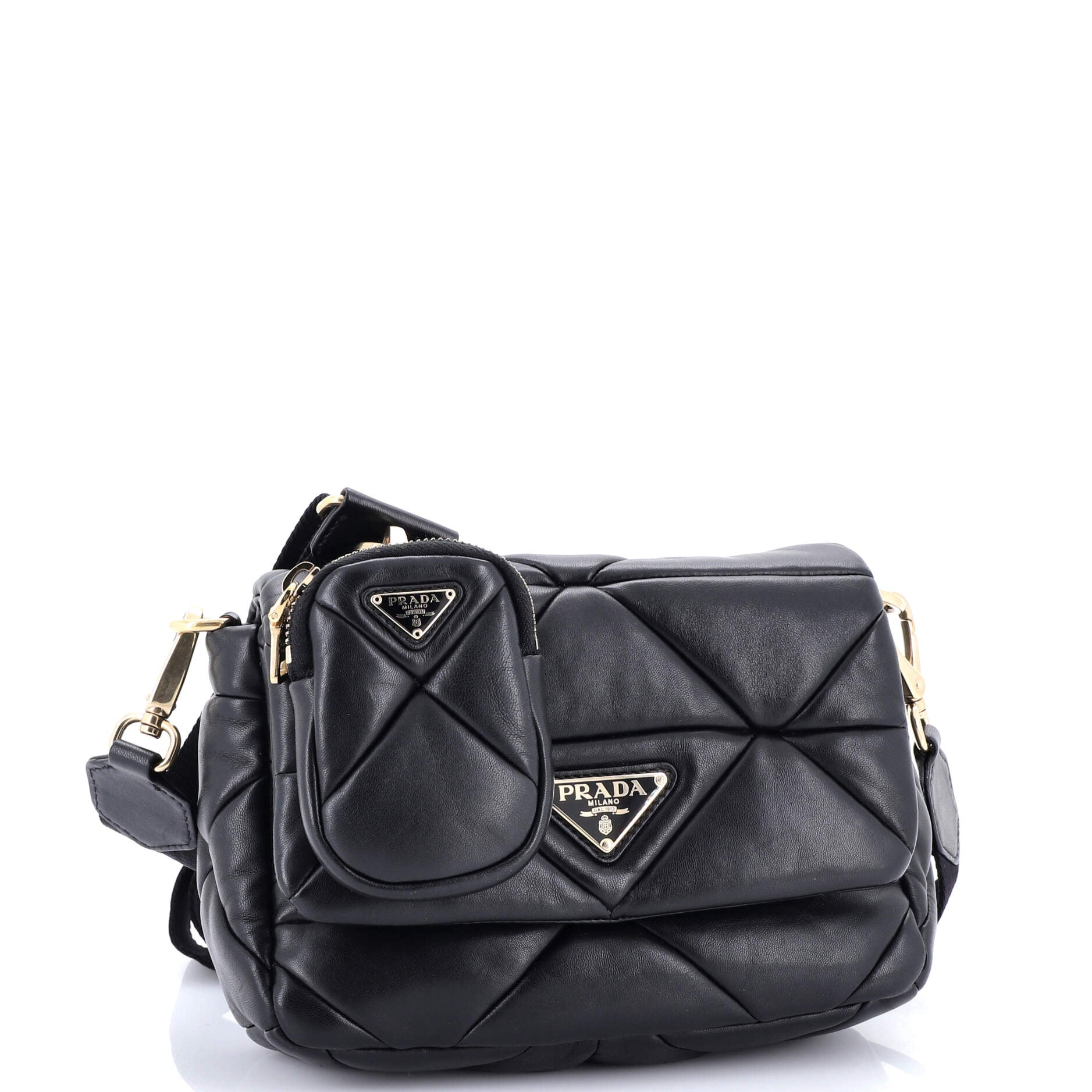 System Flap Shoulder Bag Quilted Nappa Leather Small