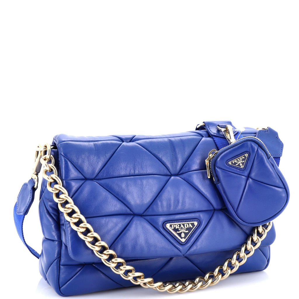 System Flap Shoulder Bag Quilted Nappa Leather Large