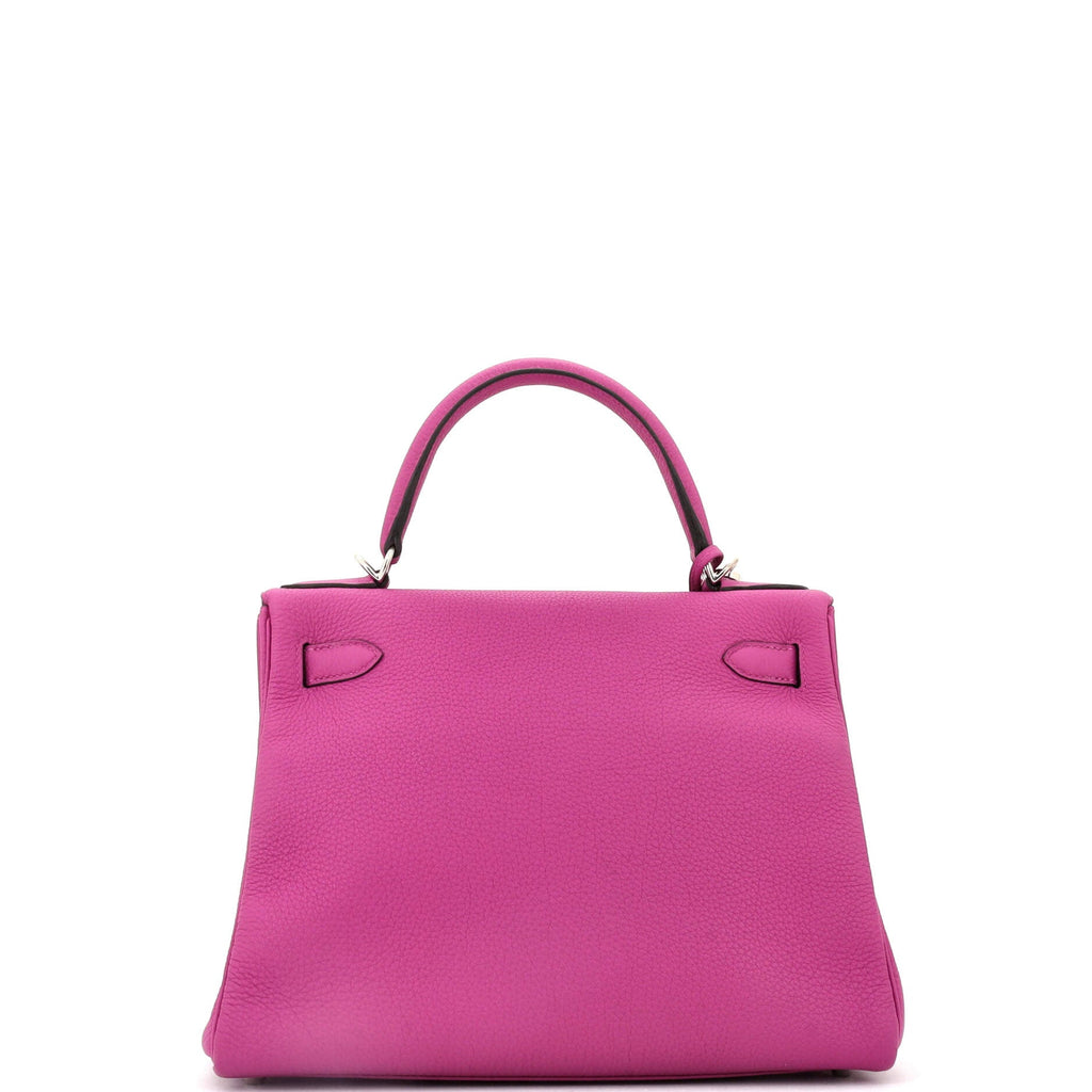 Kelly Handbag Rose Pourpre Togo with Palladium Hardware 28