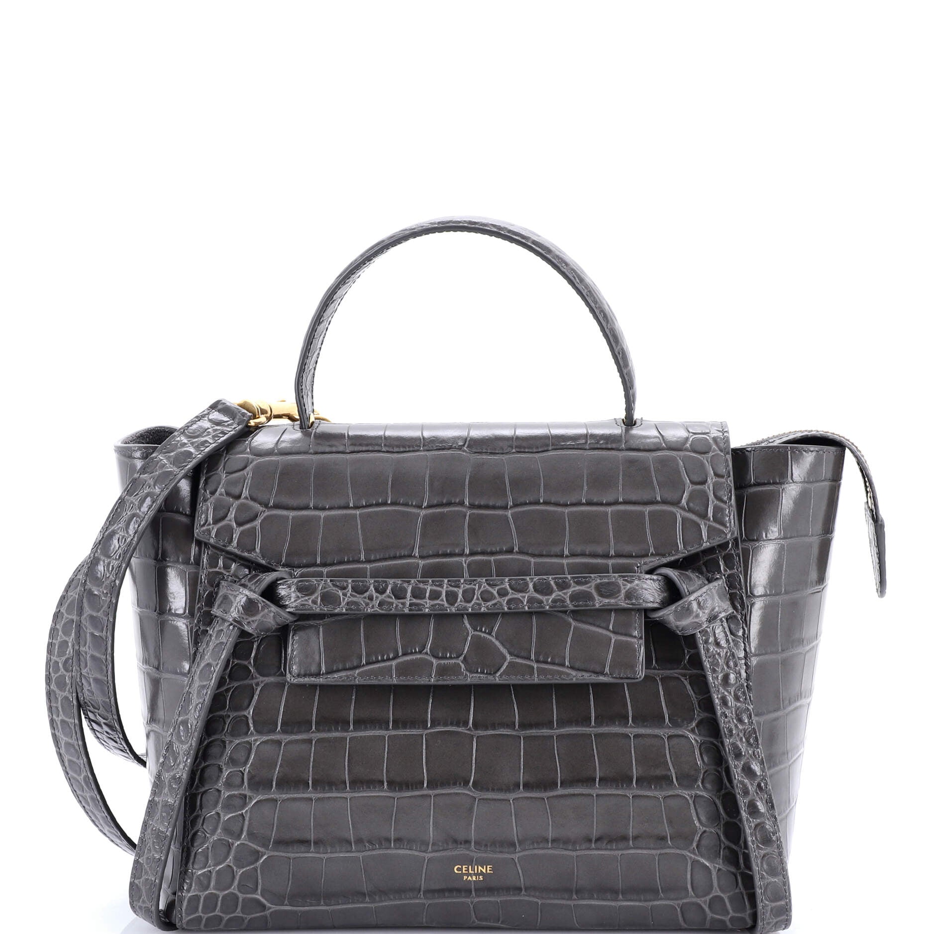 Belt Bag Crocodile Embossed Leather Micro