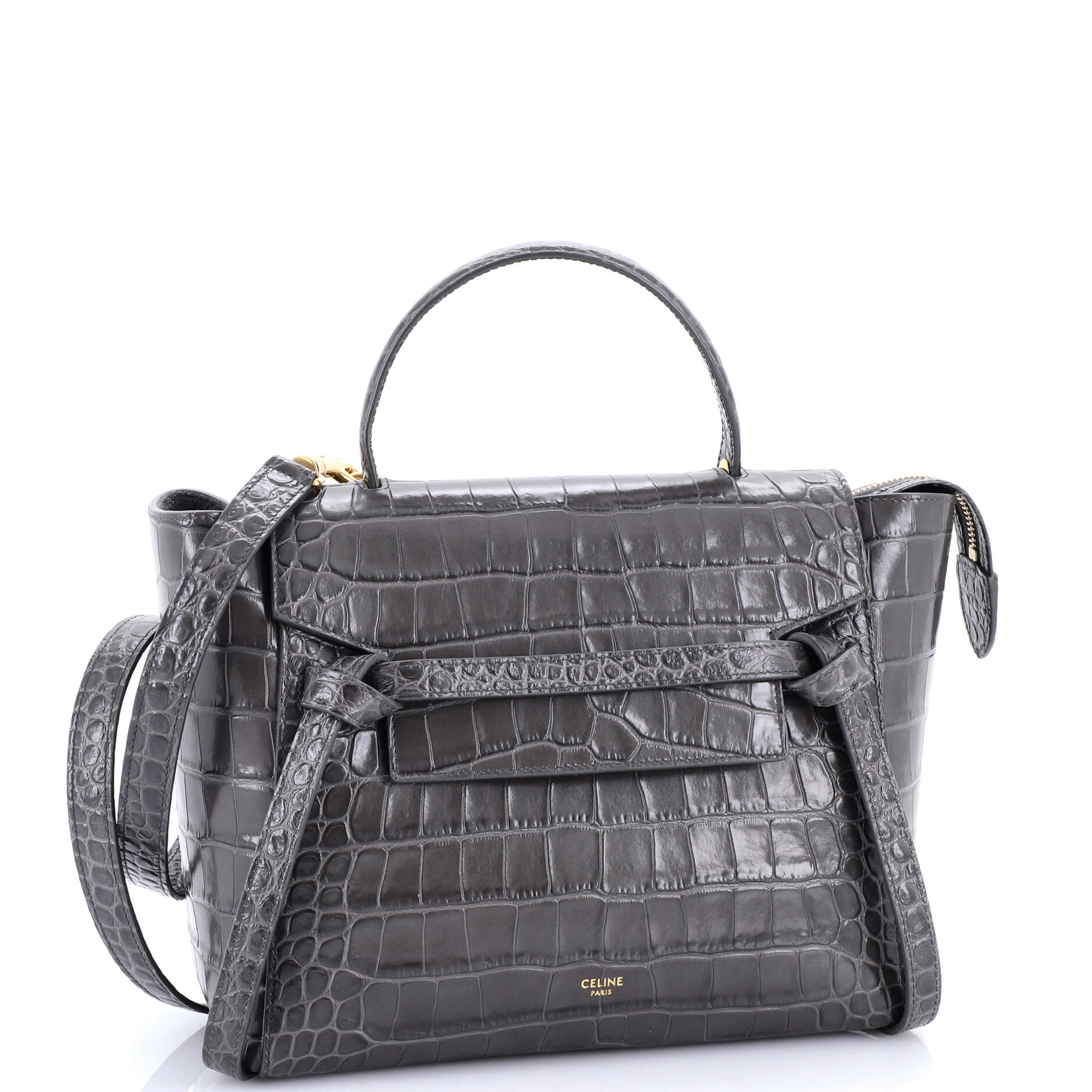 Belt Bag Crocodile Embossed Leather Micro