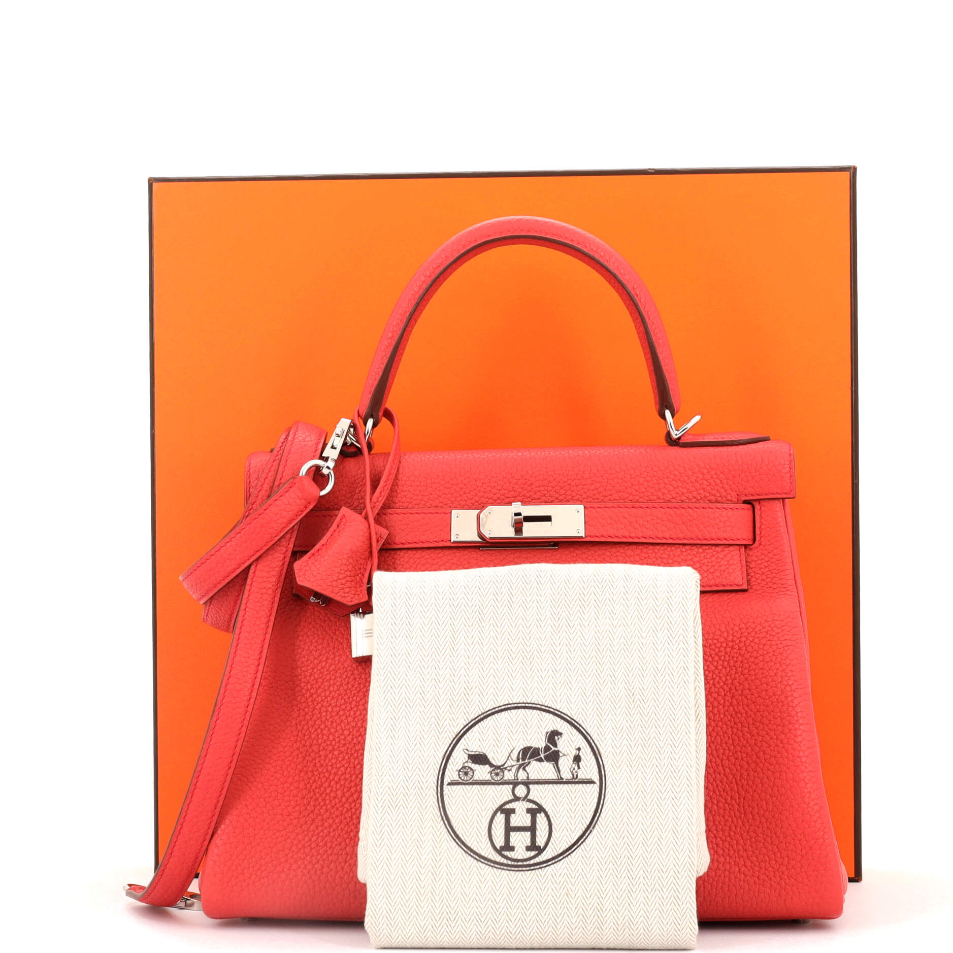 Kelly Handbag Bougainvillier Togo with Palladium Hardware 28