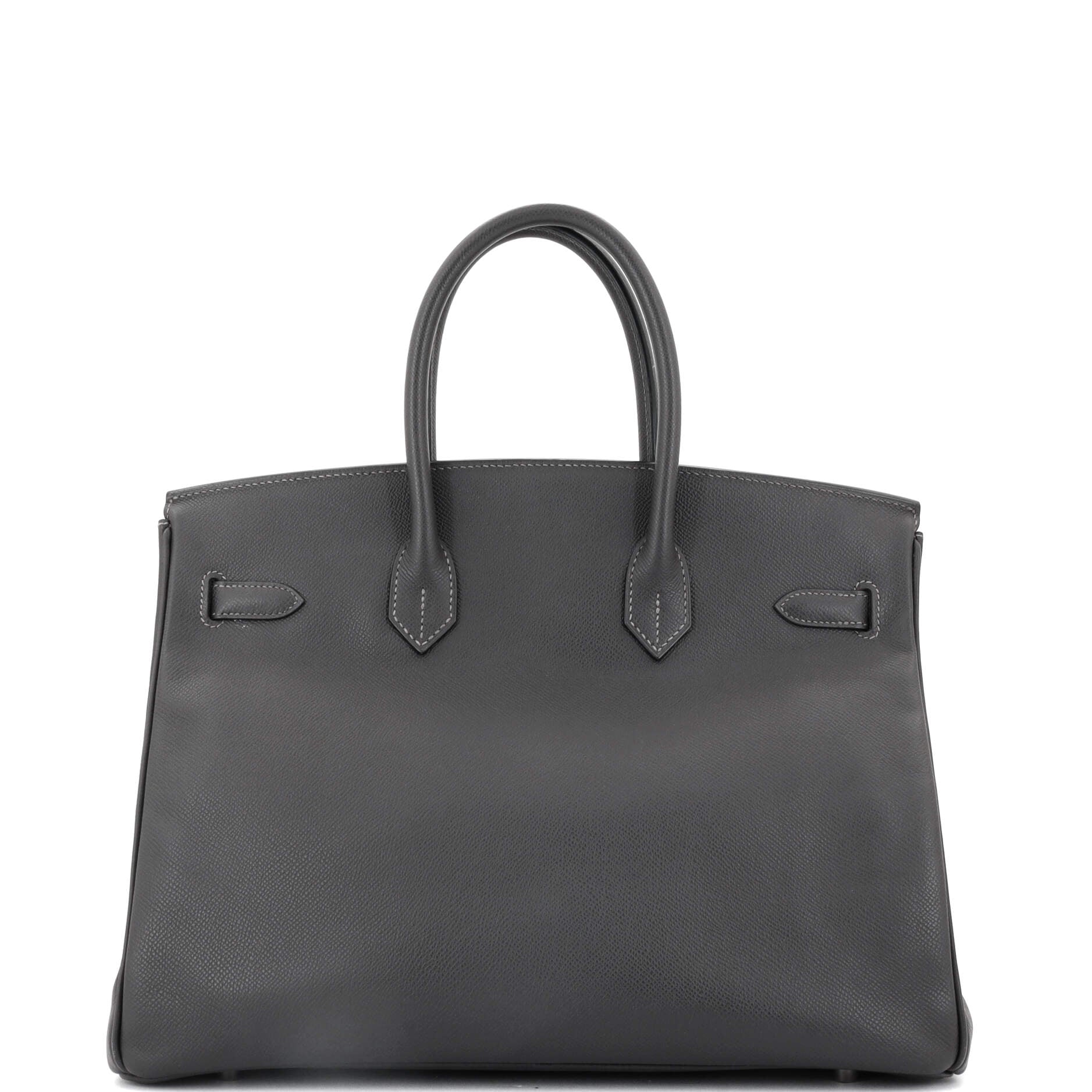 Birkin Handbag Grey Epsom with Palladium Hardware 35